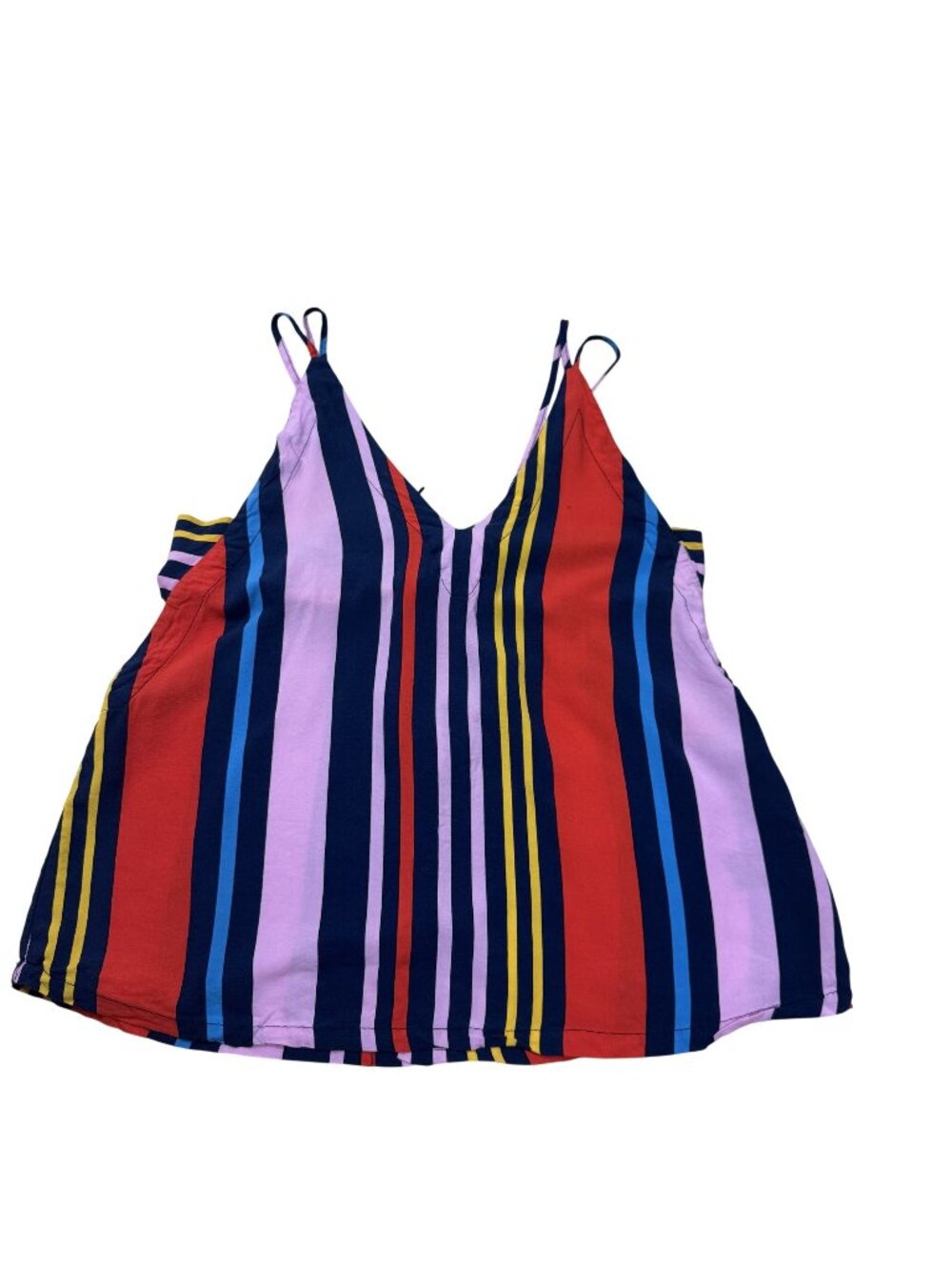 Lulu’s Women’s‎ Medium Multicolor Striped Tie Back Rayon Sleeveless Tank Top